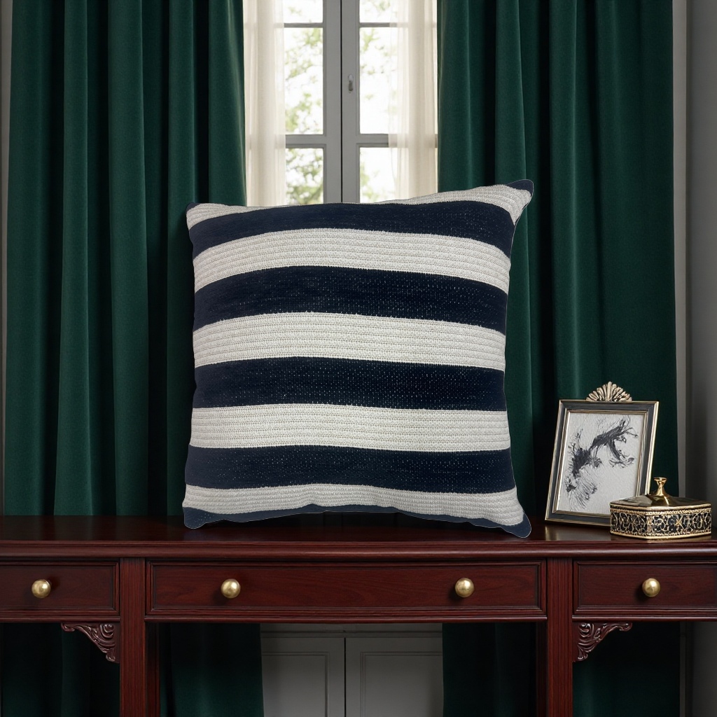 This Nordic-style home decoration pillow with striped patterns is detachable and washable, made of cotton and linen Specification image