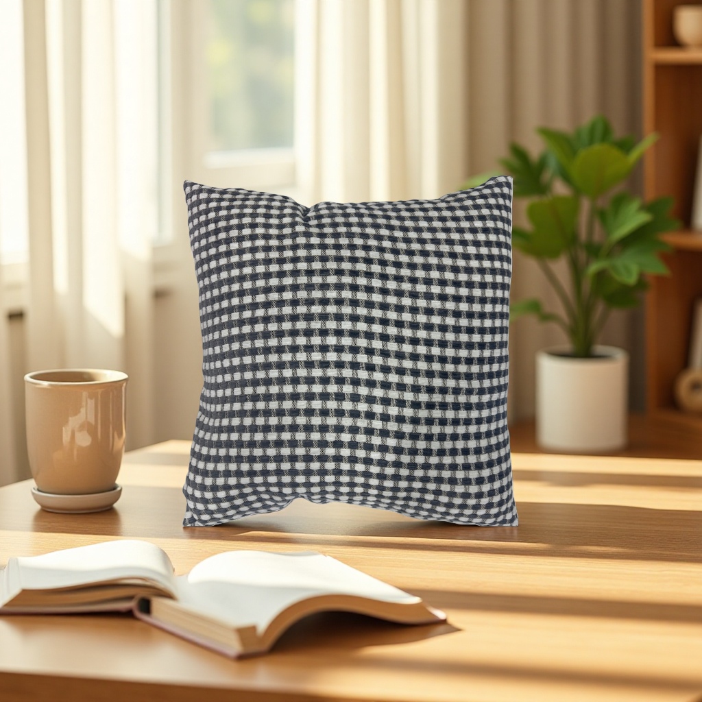 Black and white checkered Nordic-style throw pillow, fashionable home decoration, comfortable cotton and linen material Application Scenario