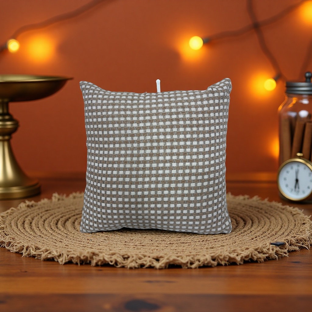 Woven pattern throw pillow, Nordic style geometric texture decorative pillow for living room and bedroom details Picture