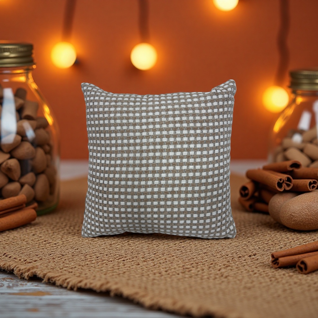 Woven pattern throw pillow, Nordic style geometric texture decorative pillow for living room and bedroom Application Scenario