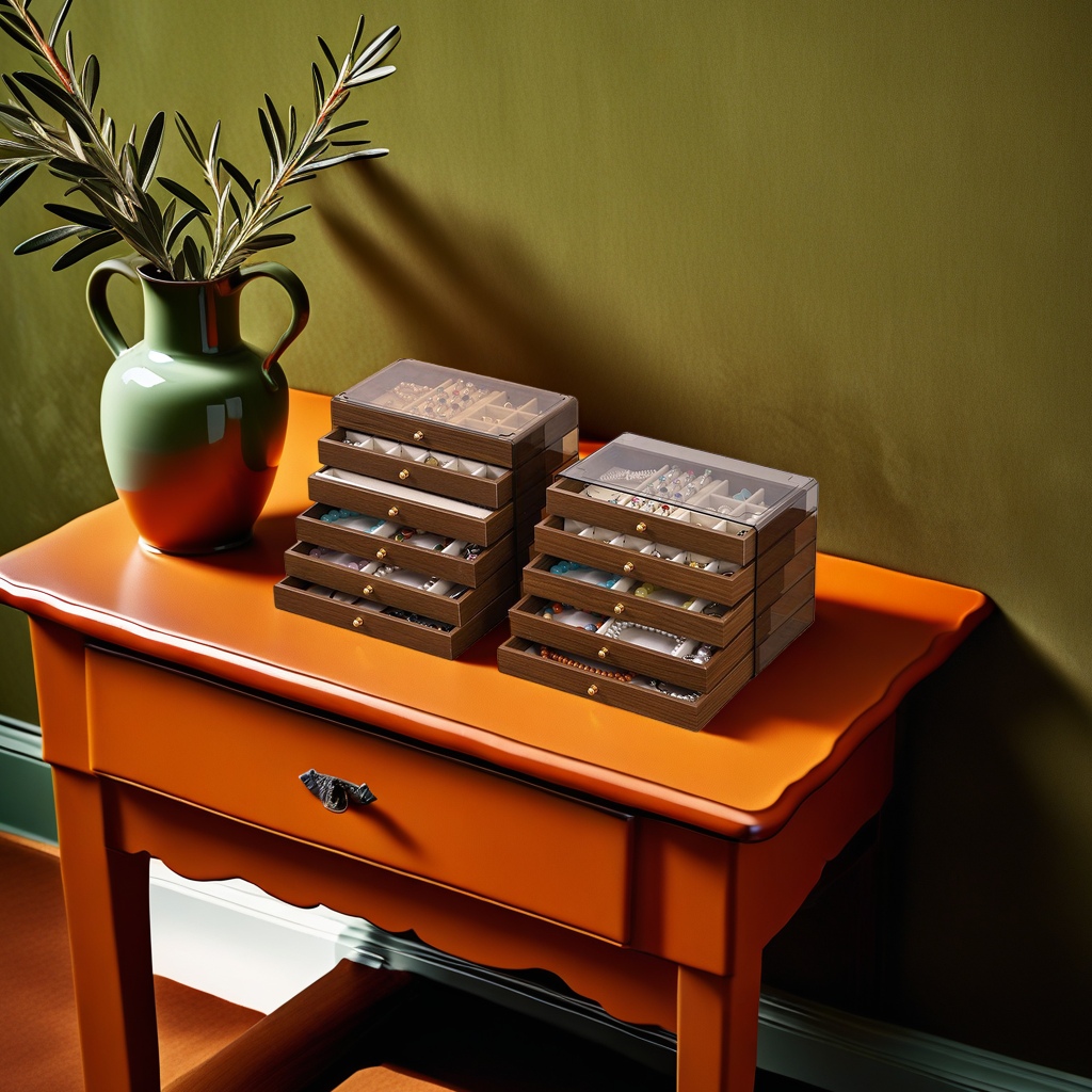 Jewelry storage box, multi-layered compartments, dust-proof jewelry organization box, portable for girls Specification image