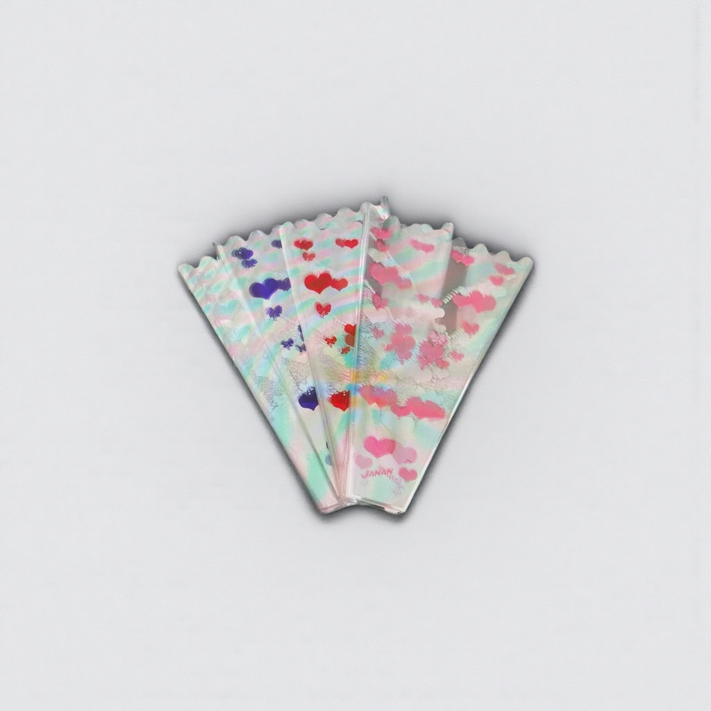Colored heart-shaped patterned transparent plastic bags, moisture-proof and sealed food-grade packaging bags