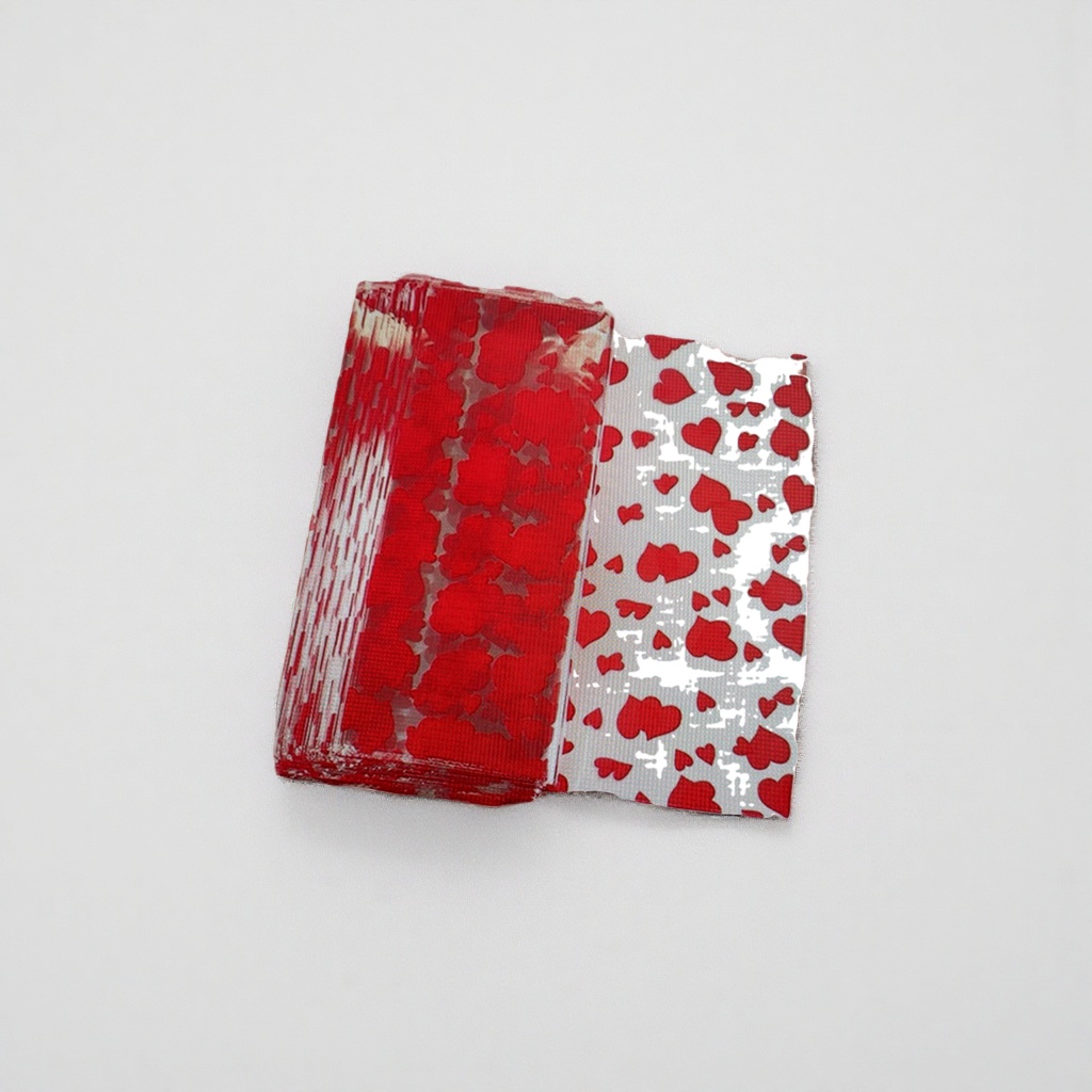 Red heart-shaped pattern packaging bags are universal for gift decoration and DIY handicrafts Specification image
