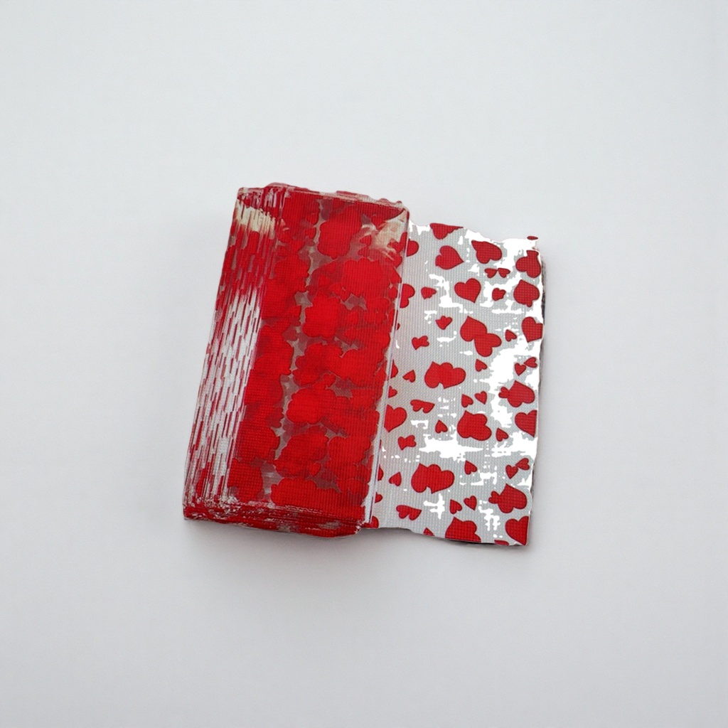 Red heart-shaped pattern packaging bags are universal for gift decoration and DIY handicrafts Application Scenario