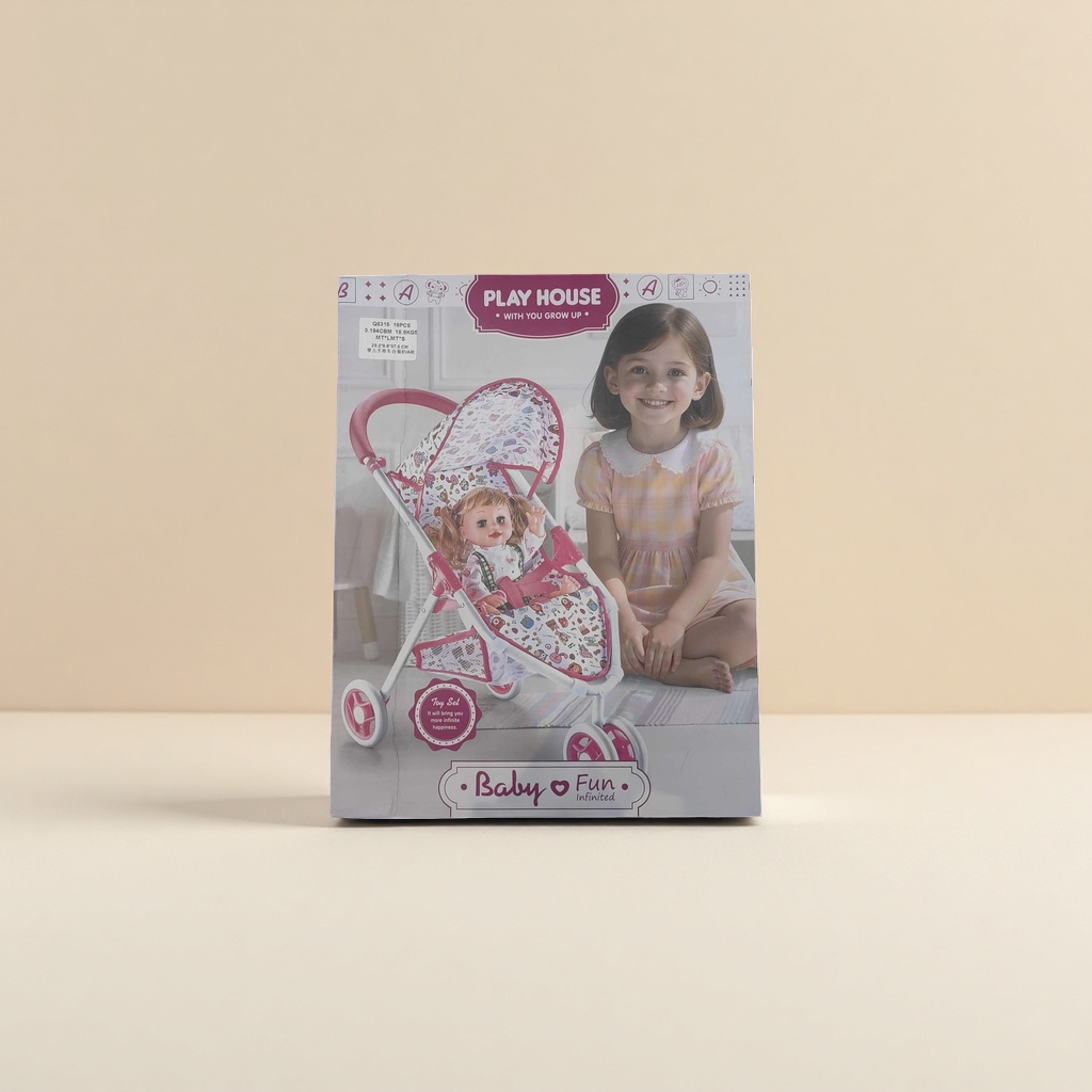 婴儿推车娃娃套装玩具 多功能可坐可推仿真婴儿玩偶