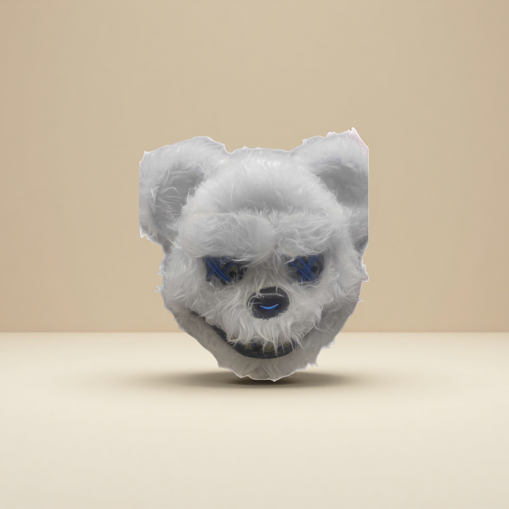 Juguete de peluche blanco cabeza de oso cute moe línea de decoración para el hogar poner