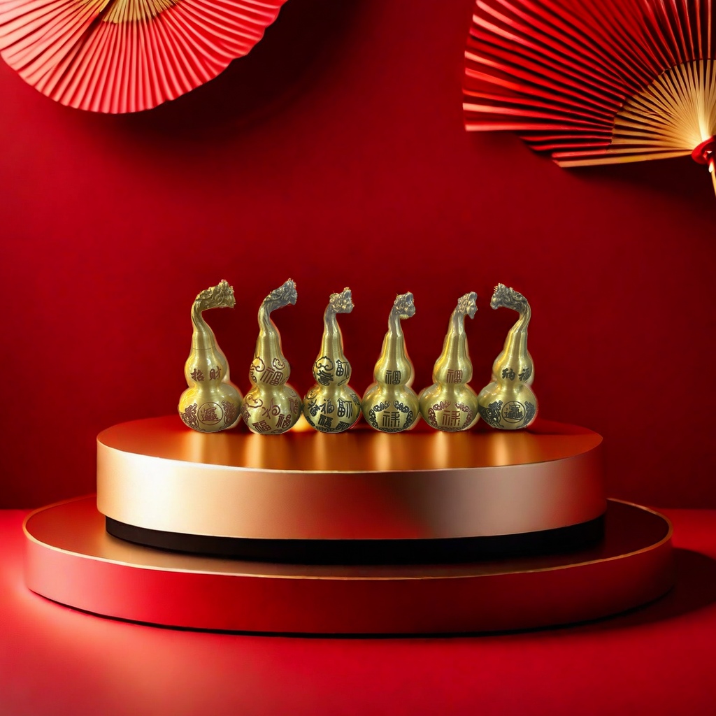 Gourd decorative items, home feng shui, bringing wealth, good luck and happiness, living room, bedroom, entrance hall details Picture