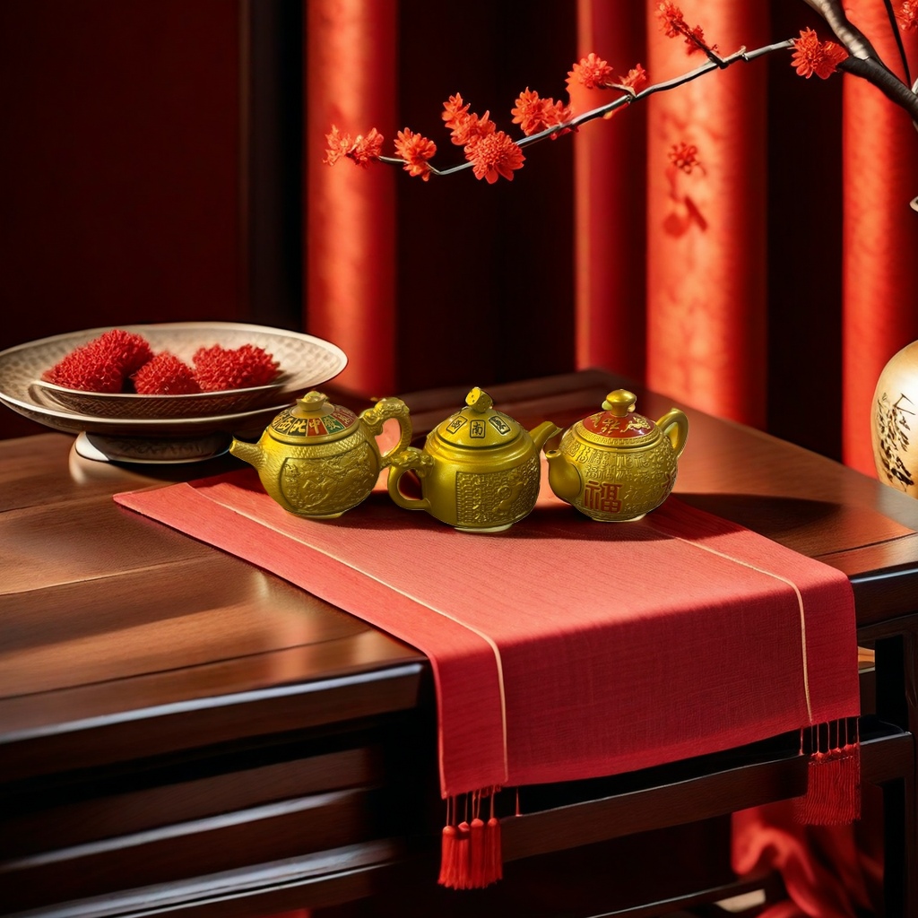 Golden teapot, ceramic household brewing teapot, heat-resistant glass tea set details Picture