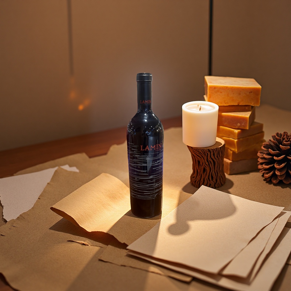 LAMIN wine bottle, 750ml wine glass bottle with cork, reusable Specification image