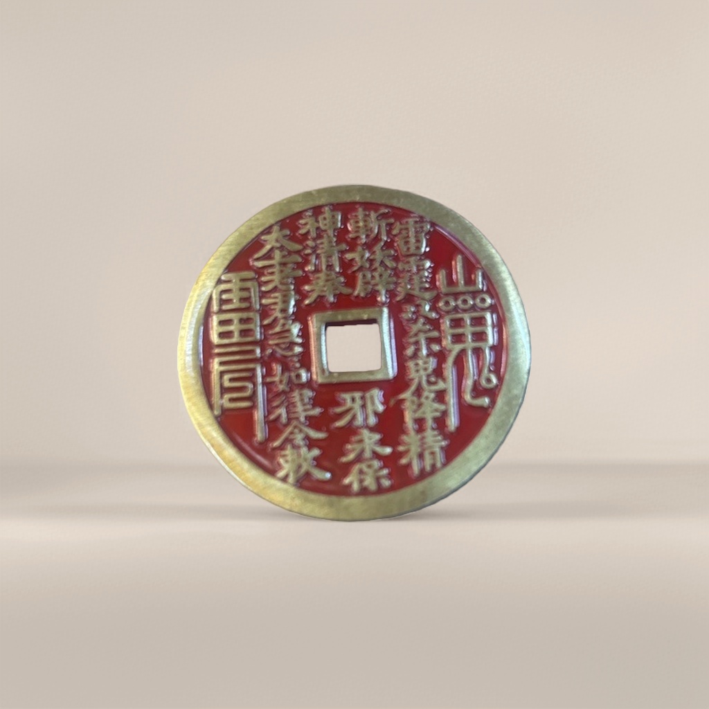 Zhonggong Craft copper red mountain Ghost Coin Copper coin Specification image