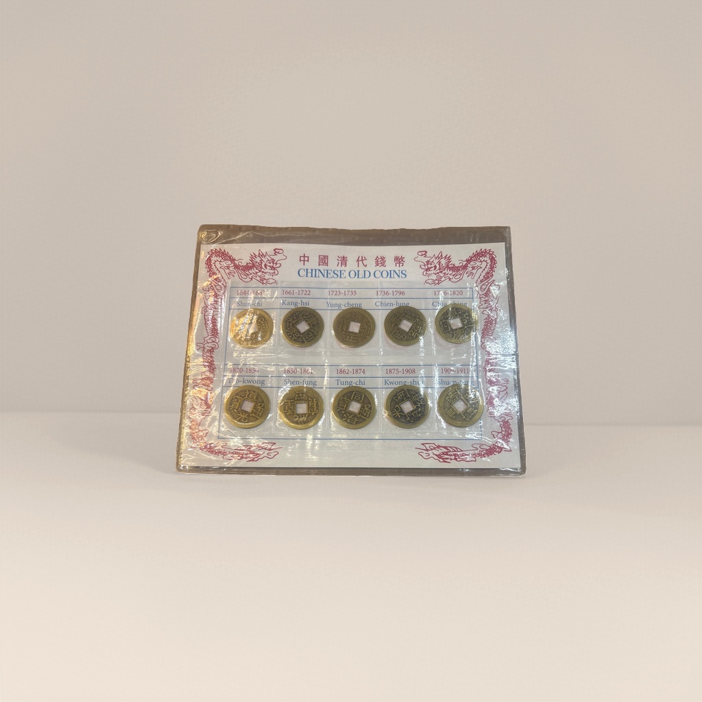 Display card of Chinese Qing Dynasty coin set collectibles Application Scenario