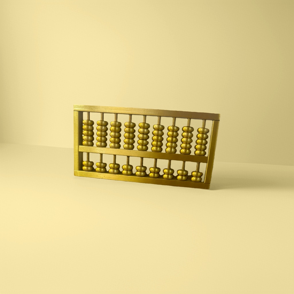 Golden abacus, traditional copper abacus, teaching tools, office stationery, retro calculator