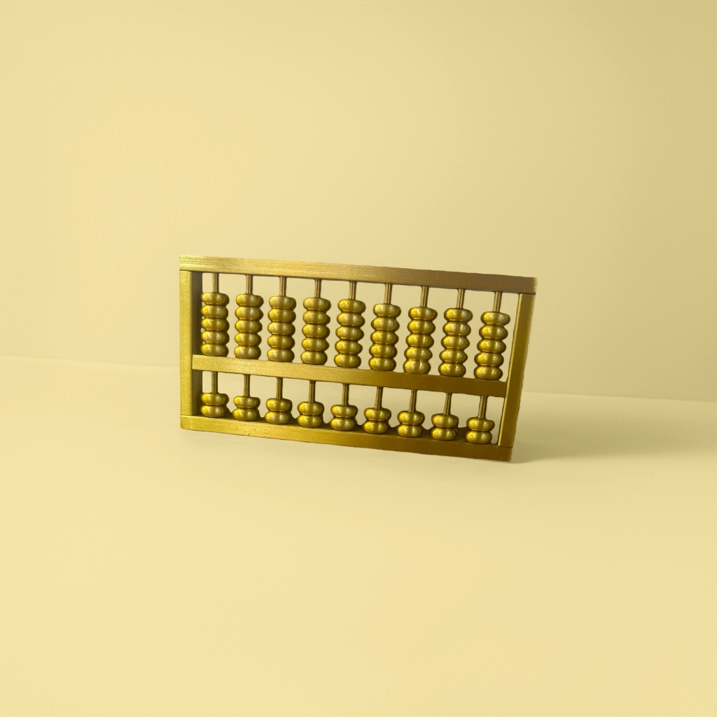 Golden abacus, traditional copper abacus, teaching tools, office stationery, retro calculator Application Scenario