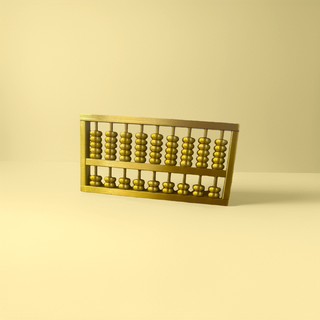 Golden abacus, traditional copper abacus, teaching tools, office stationery, retro calculator Specification image