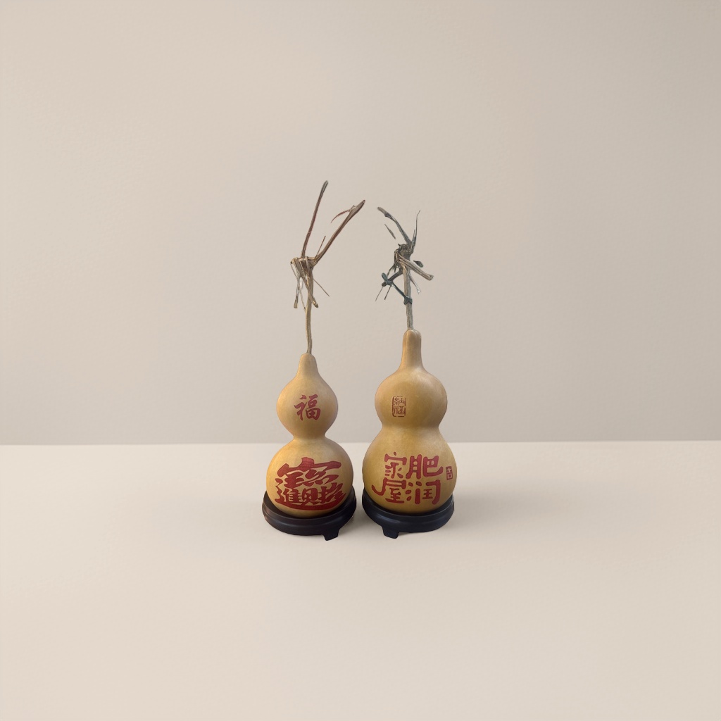 Artículos de calabaza natural calabaza ratán tejido decoración del hogar sala de estar basalto feng shui fortuna decoración colgante details Picture