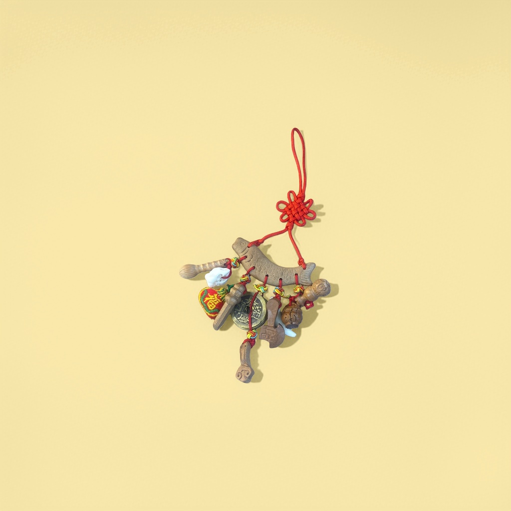 Traditional auspicious pendant, red Chinese knot pendant, New Year home decoration pendant details Picture