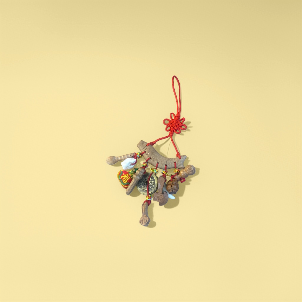 Traditional auspicious pendant, red Chinese knot pendant, New Year home decoration pendant