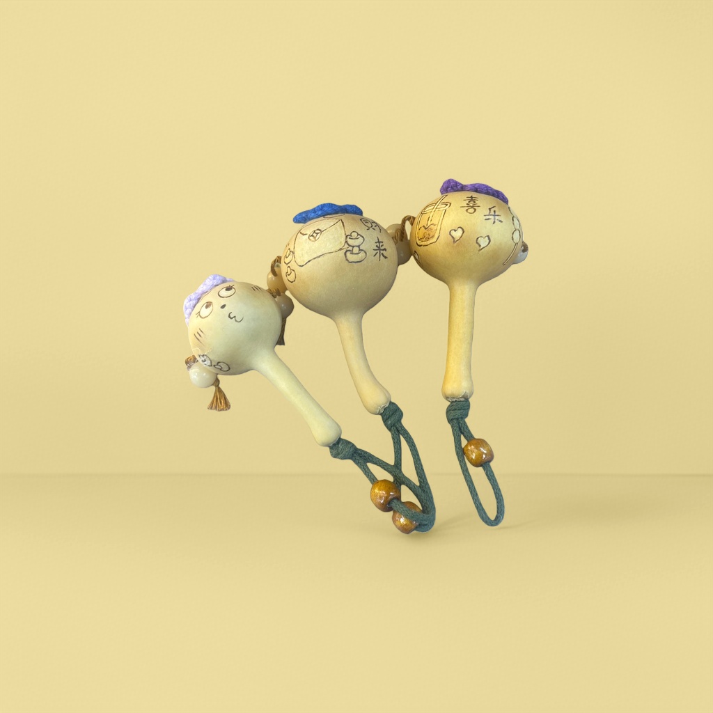 手绘葫芦玩具创意儿童益智手工摆件