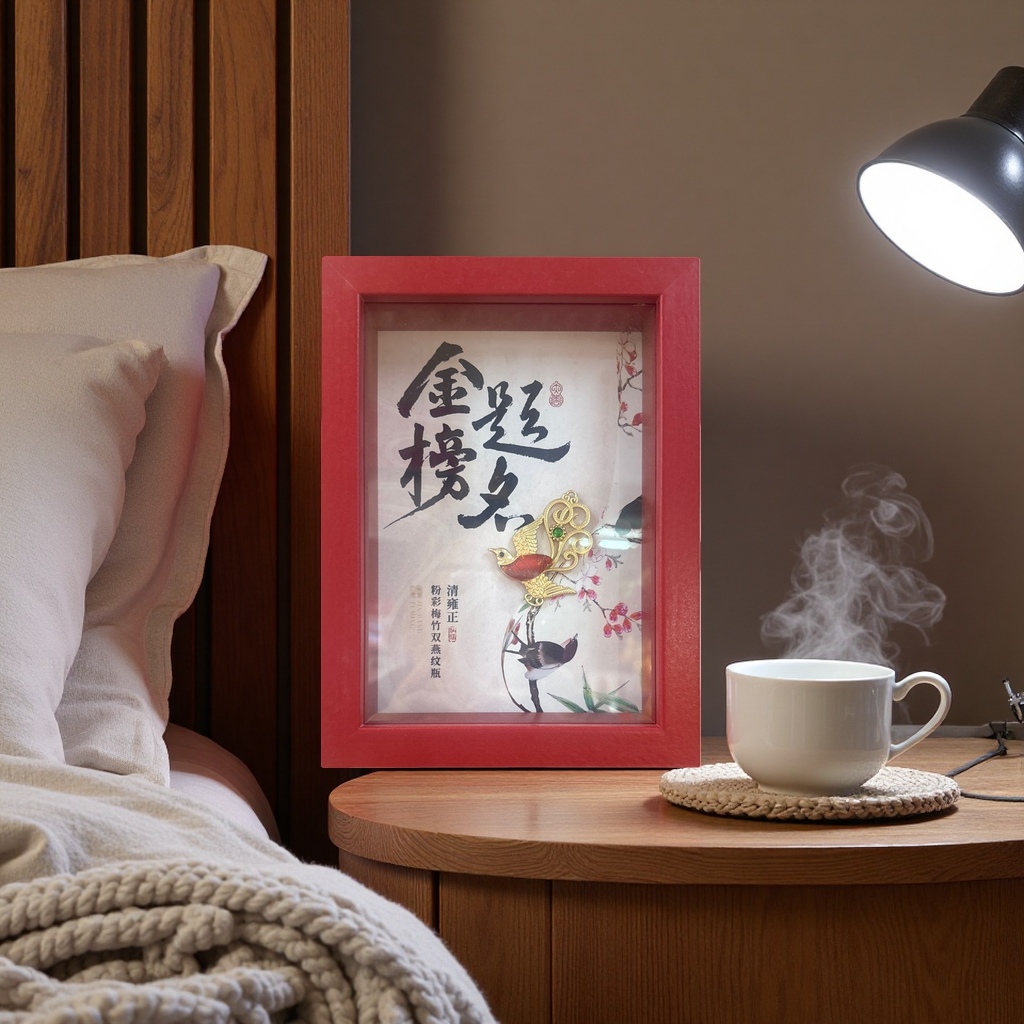 Red photo frames, decorative paintings of success in the imperial examination, home living room and study hanging paintings, new Chinese-style inspiring wall decoration Specification image