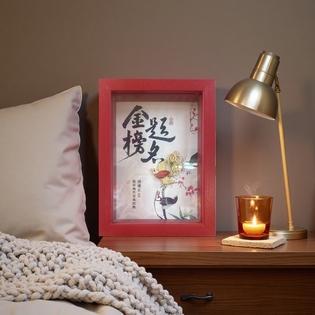 Red photo frames, decorative paintings of success in the imperial examination, home living room and study hanging paintings, new Chinese-style inspiring wall decoration Application Scenario