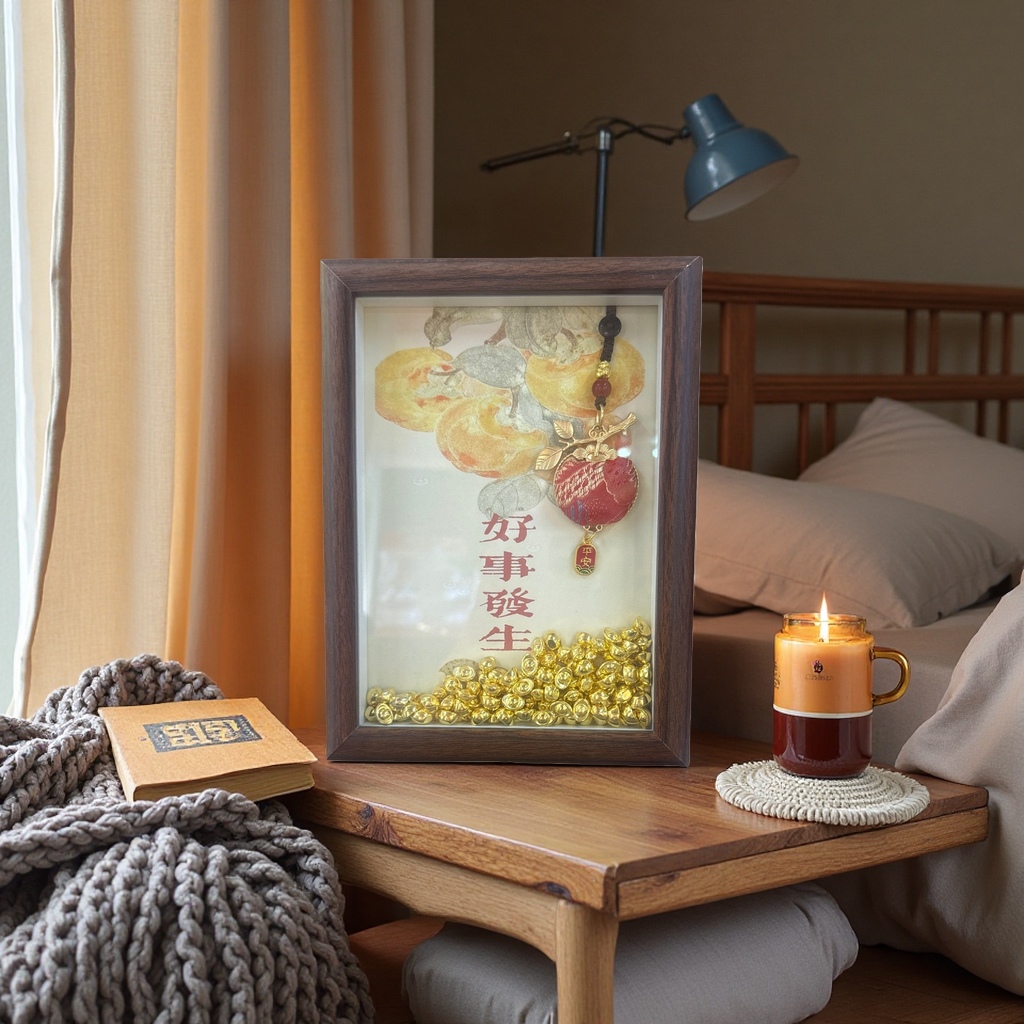 Nordic-style decorative paintings with solid wood photo frames, simple and modern art wall decorations for the living room and bedroom Application Scenario