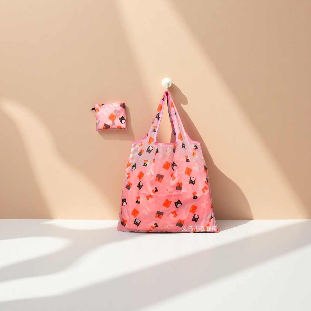 Printed pattern shopping bags, large-capacity eco-friendly tote bags, foldable portable shopping bags Specification image