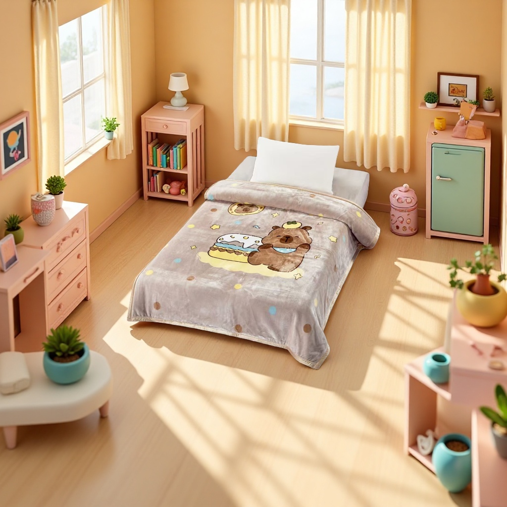 Factory direct sales, cartoon-patterned blankets, soft, skin-friendly and warm home bed covers, spring and autumn quilts