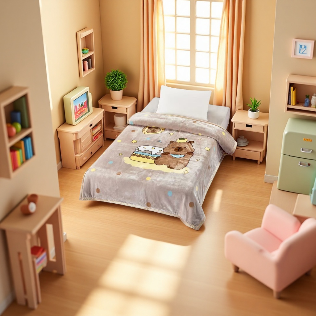 Factory direct sales, cartoon pattern blanket, soft, skin-friendly and warm home bed cover, Spring and autumn quilt 195832067 Specification image