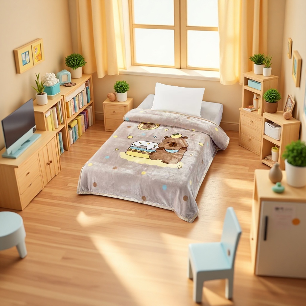 Factory direct sales, cartoon pattern blanket, soft, skin-friendly and warm home bed cover, Spring and autumn quilt 195832067 details Picture