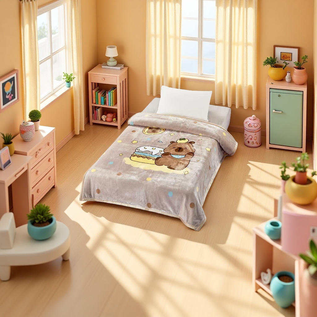 Factory direct sales, cartoon pattern blanket, soft, skin-friendly and warm home bed cover, Spring and autumn quilt 195832067