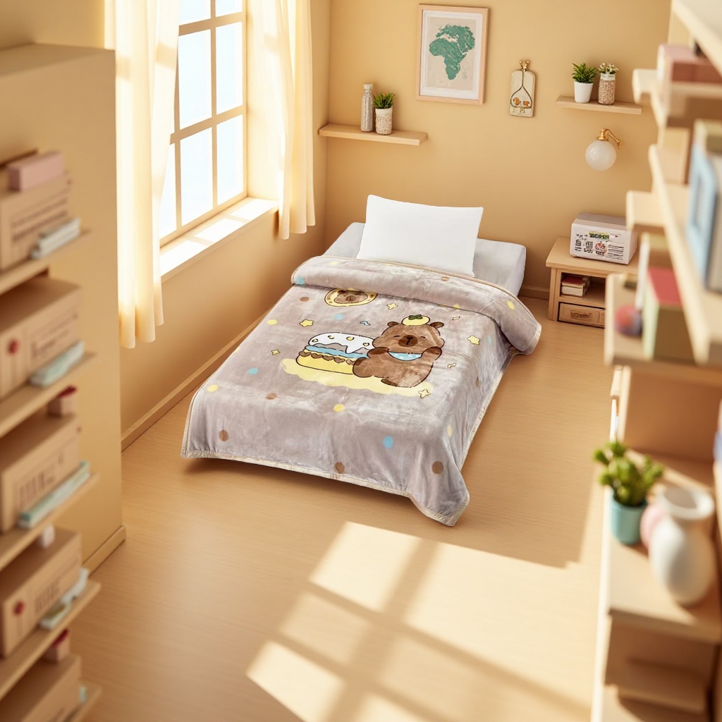 Factory direct sales, cartoon pattern blanket, soft, skin-friendly and warm home bed cover, Spring and autumn quilt 195832067 Application Scenario