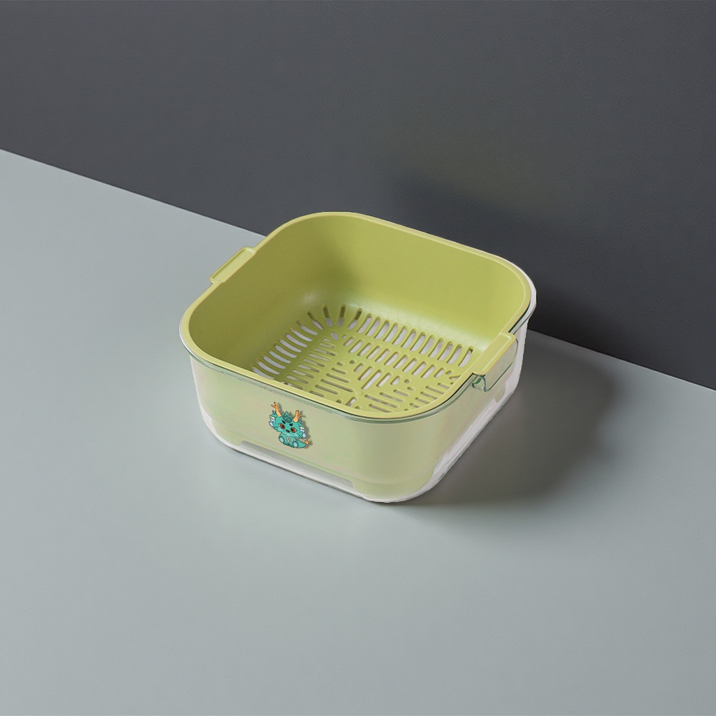绿色塑料沥水篮主体产品图