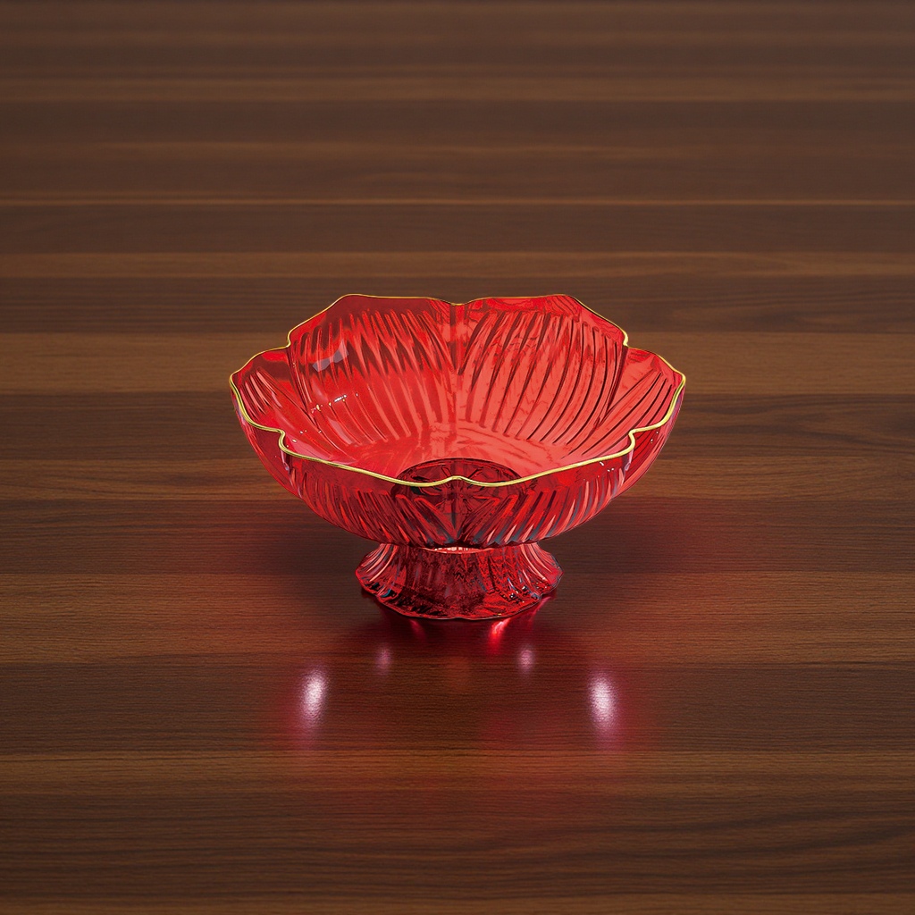 透明红加厚耐摔果盘主体产品图