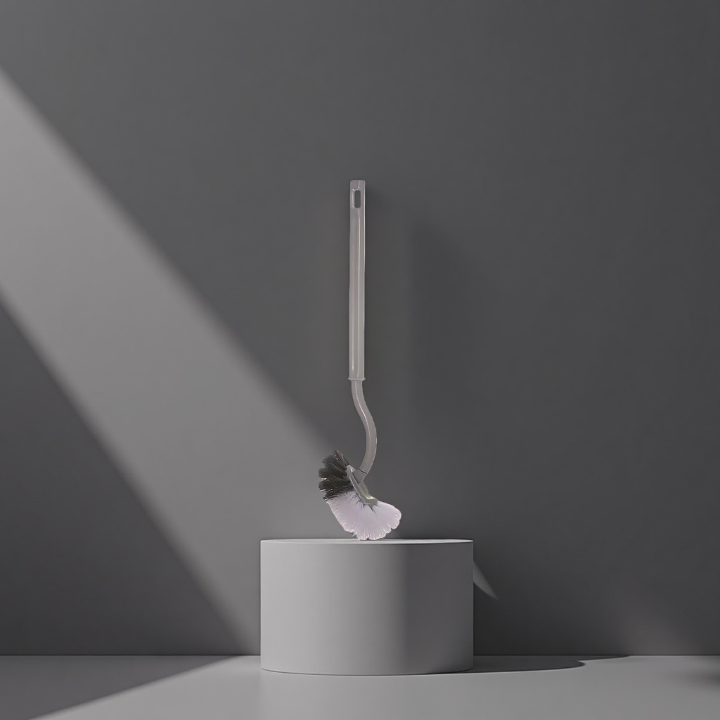 Toilet cleaning brush set: Suction cup type, extendable silicone brush head with base Application Scenario