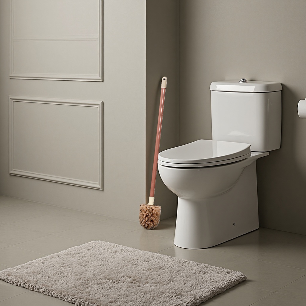 Toilet brush rotating cleaning brush head extended handle bathroom sanitary ware set details Picture