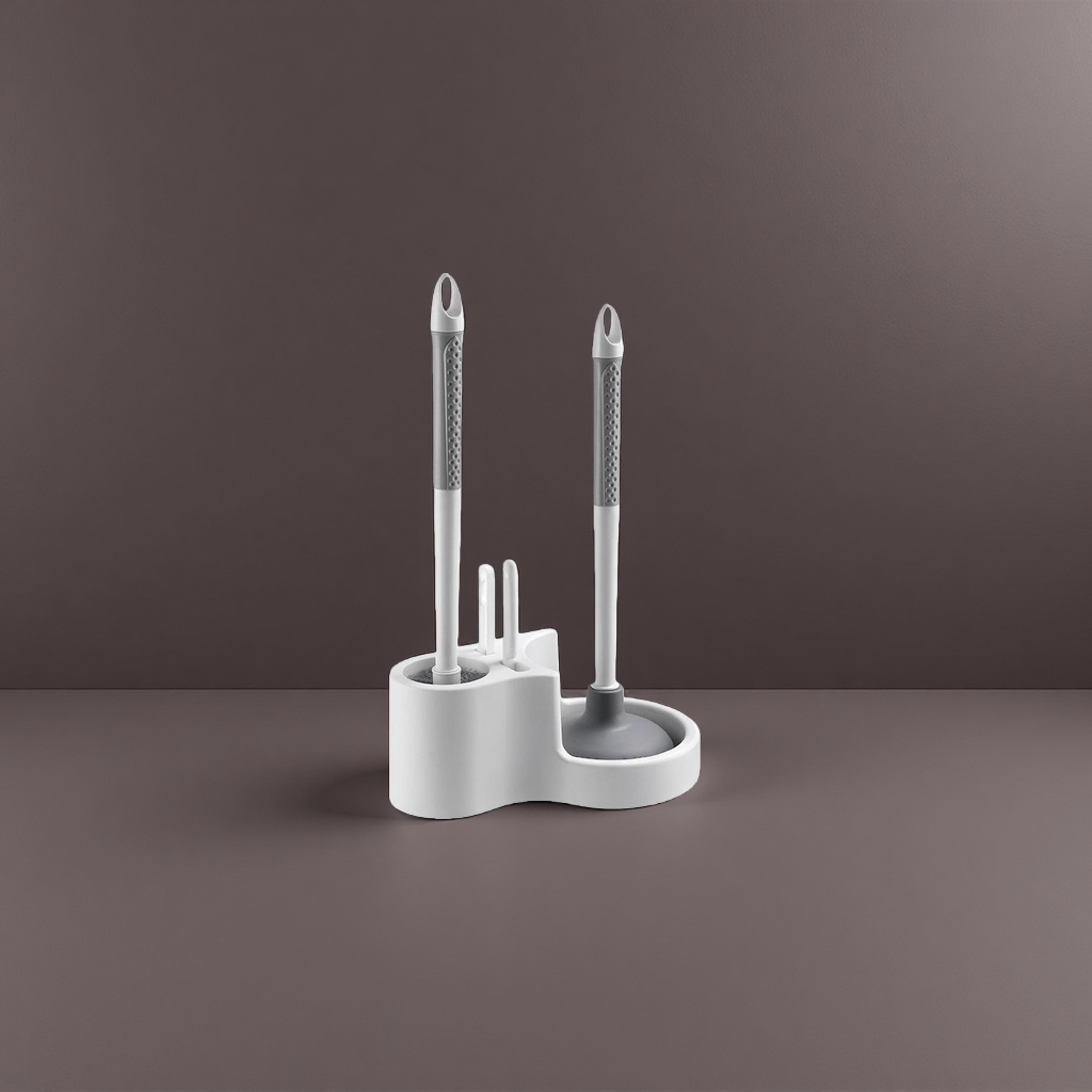 Toilet cleaning wonder: Toilet brush set with replacement brush heads, powerful stain removal, durable and does not damage the glaze surface Application Scenario