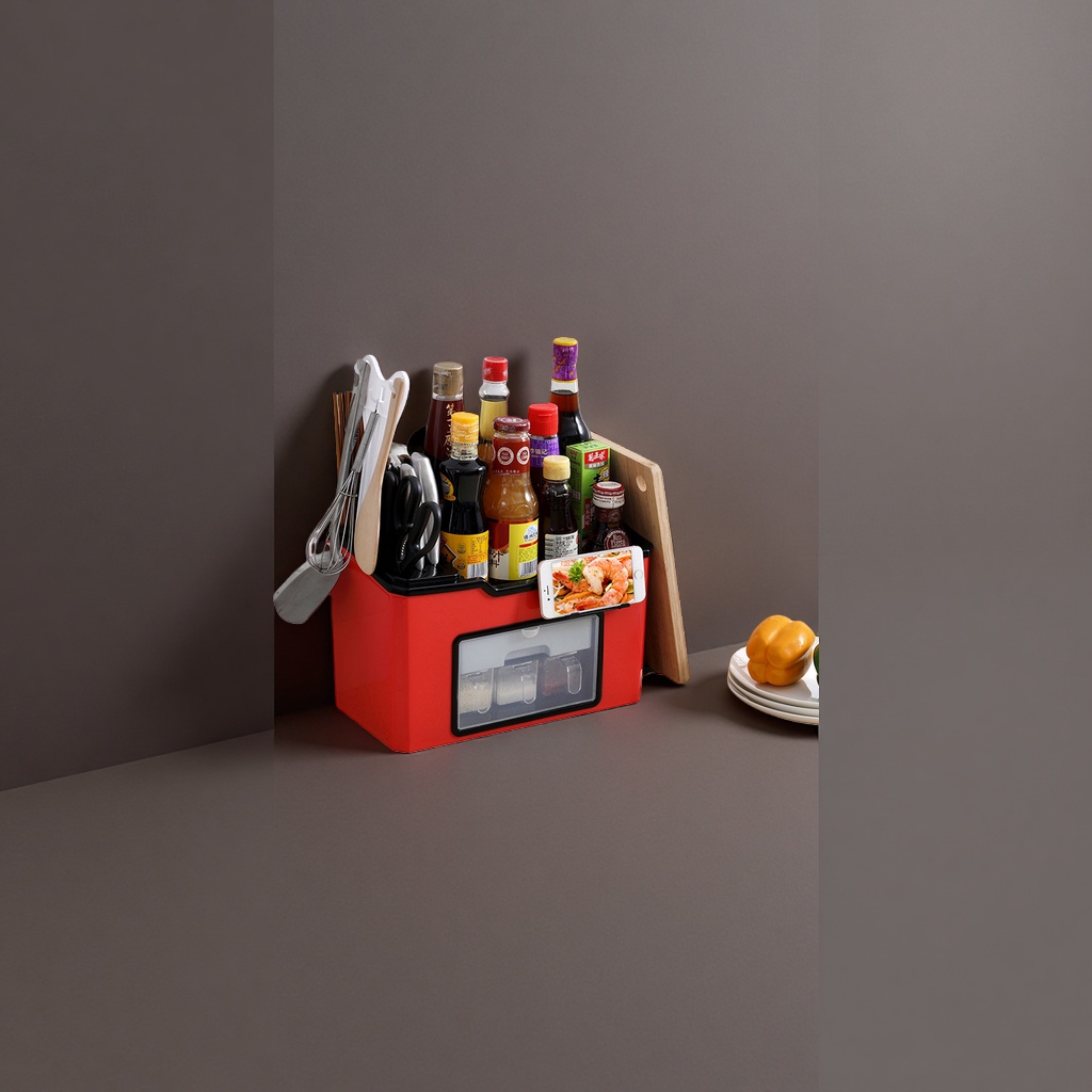 Kitchen storage box, multi-functional layered organization box, large-capacity storage box, stackable Application Scenario