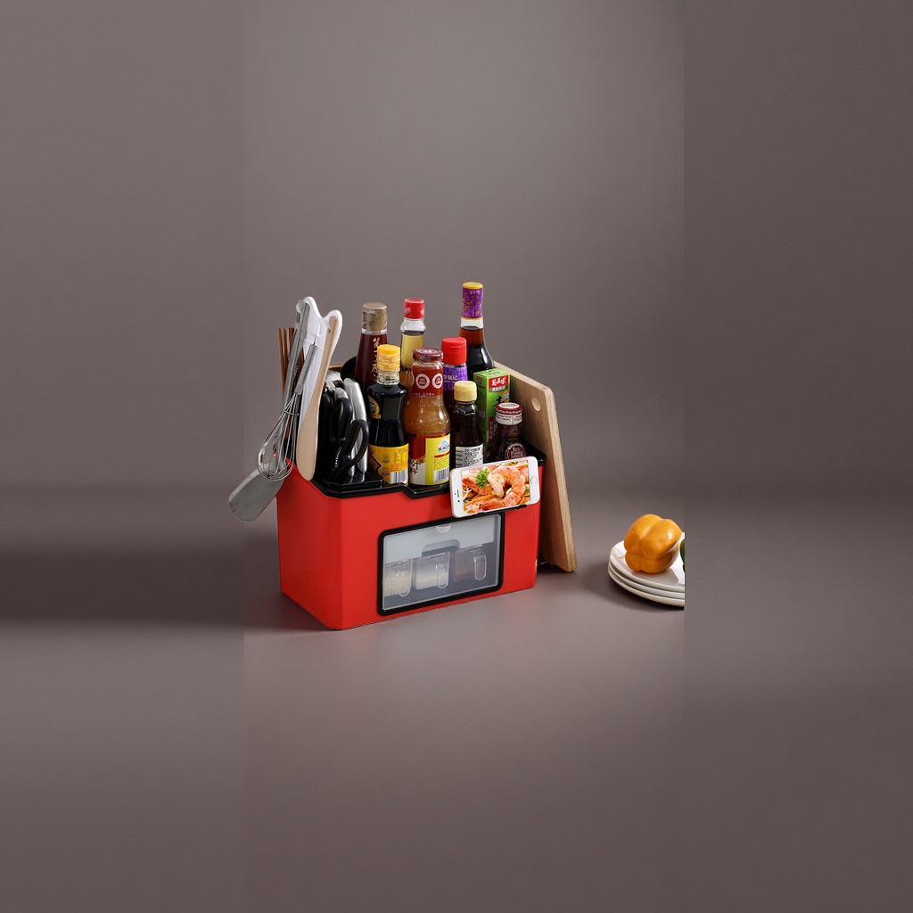 Kitchen storage box, multi-functional layered organization box, large-capacity storage box, stackable details Picture