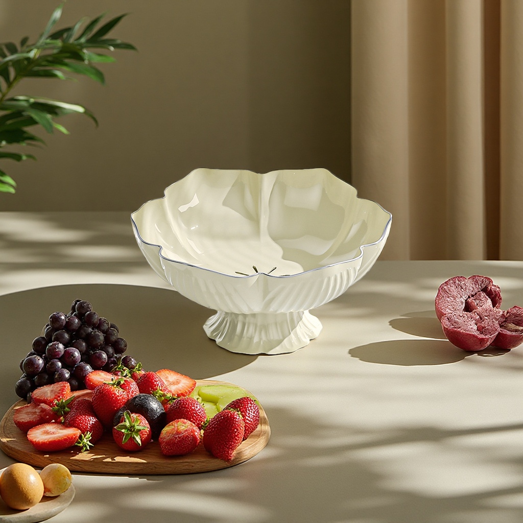 Creamy white thickened and shock-resistant fruit platter main body details Picture