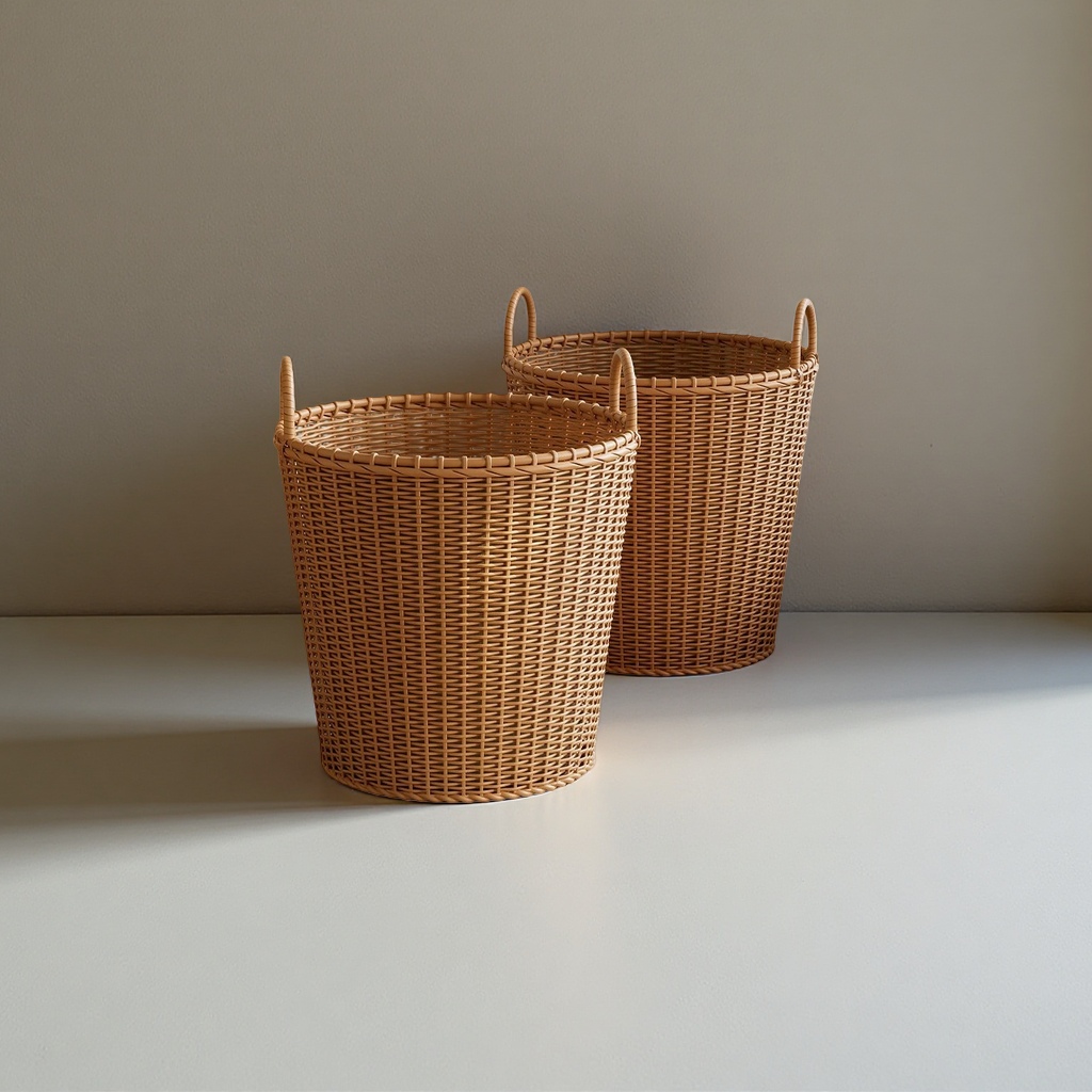 Hand-woven rattan storage baskets for home living room and bedroom organization and storage, large and multi-purpose Application Scenario