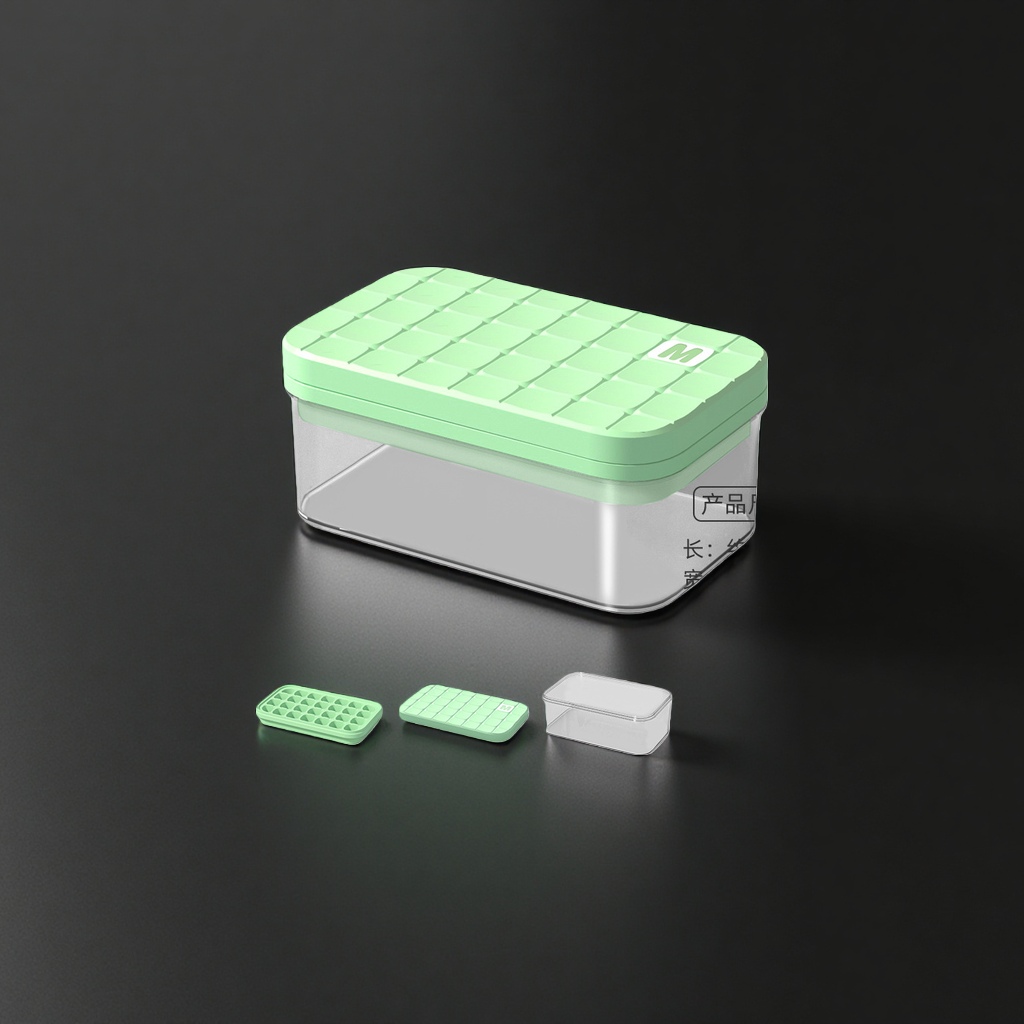 Lime green silicone ice cube tray ice storage box, household stackable freezing ice-making mold Application Scenario