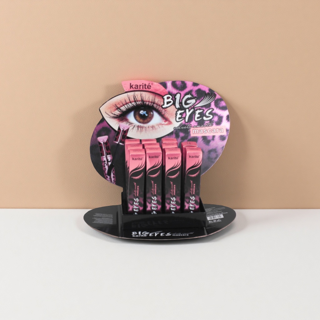 karité BIG EYES 粉黑豹纹睫毛膏展示架 粉色背景圆形陈列架