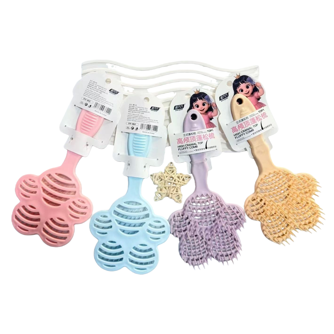 High cranial top fluffy comb, plump hair roots without damaging hair, wide-toothed massage comb Item Picture