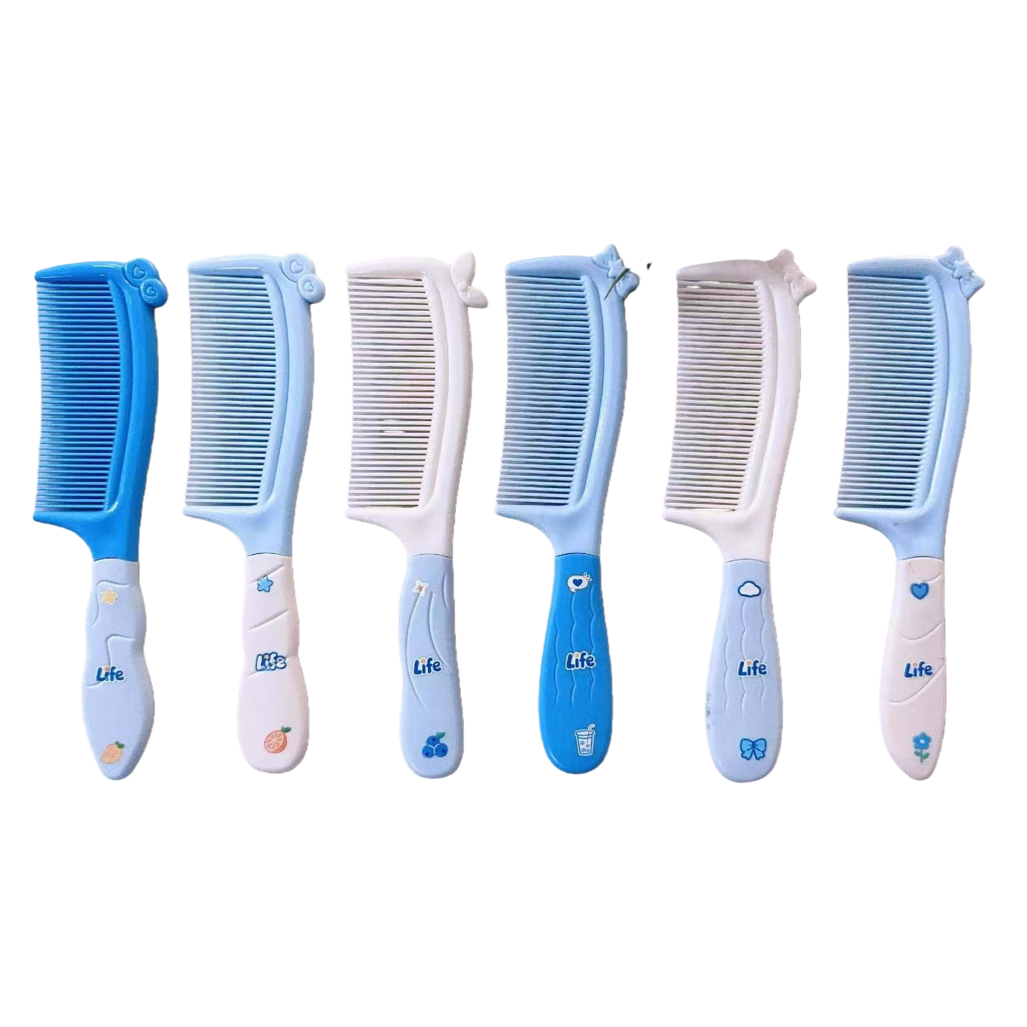 The blue series hair comb is a flexible and anti-static massage comb, a household hair care and styling tool Item Picture