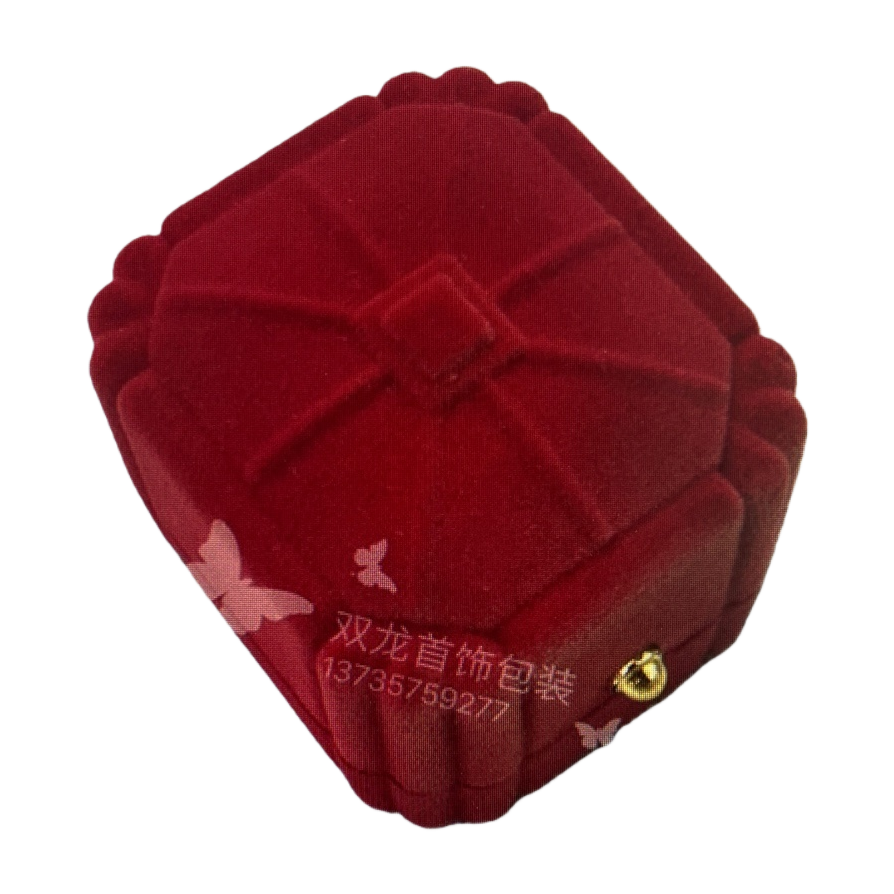 علبة مصنوعة من الصوف الاحمر من قماش من الصوف Item Picture