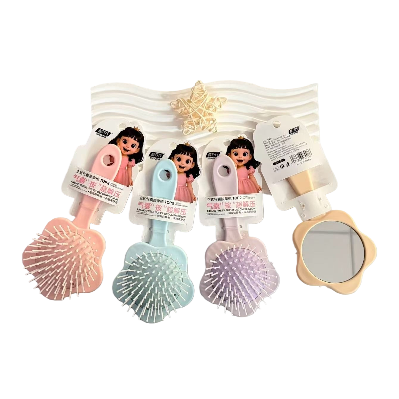 Wooden massage comb for smooth hair without harming the scalp. Home hair care comb, 20cm, 094851475 Item Picture
