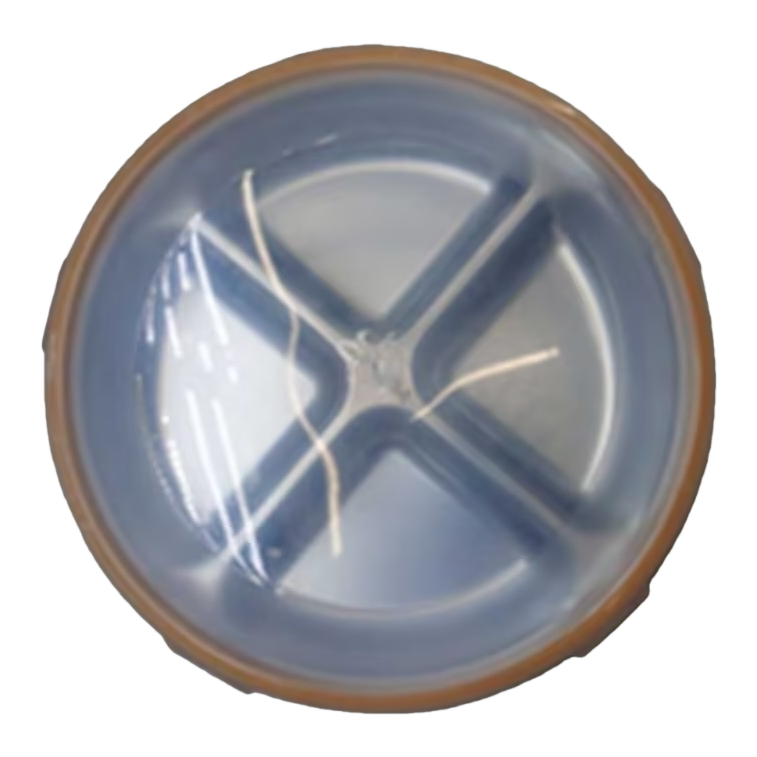 The circular compartments dinner plate is a household anti-slip multi-compartment bento plate that can be stacked to store kitchen tableware Item Picture