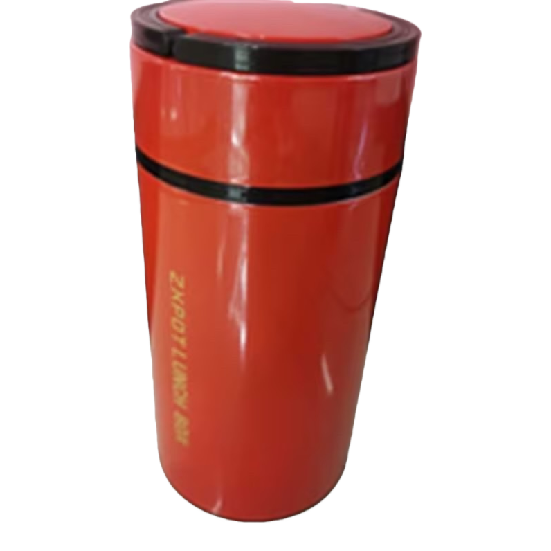 The main body of the red insulated cup is made of stainless steel with vacuum heat preservation capacity, 350ml. It is portable for home and office use Item Picture