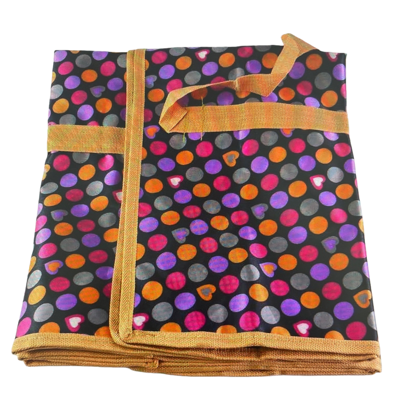 Colorful polka dot patterned folding cloth bag, fashionable, portable and large-capacity shopping storage bag Item Picture