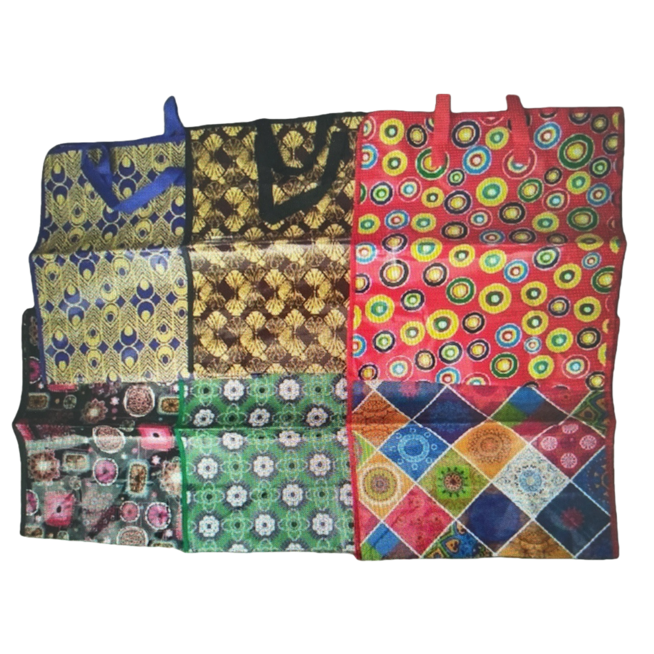 Colorful patterned handbags are fashionable, eco-friendly and reusable shopping bags Item Picture
